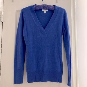 Sapphire blue V-neck sweater